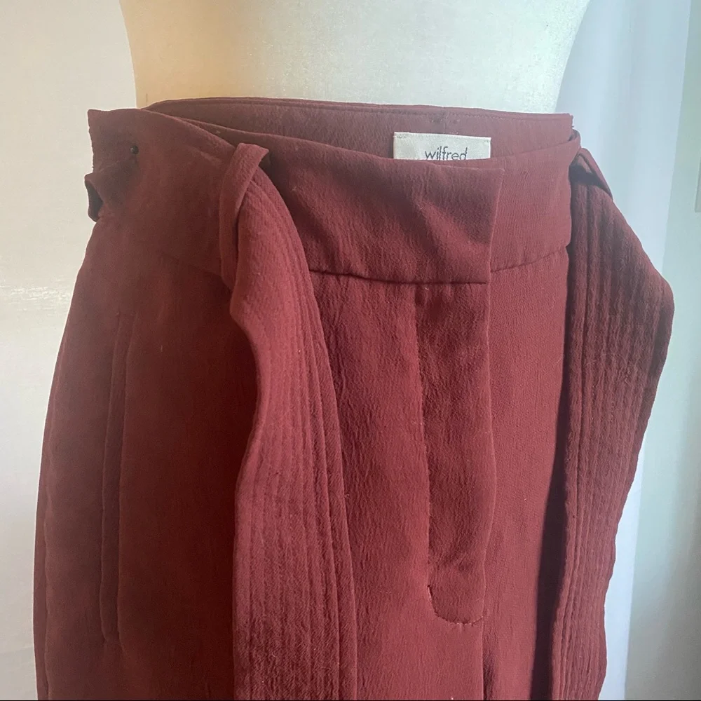 Wildfred Burgundy Tie-Front Pant - Picture 3 of 10